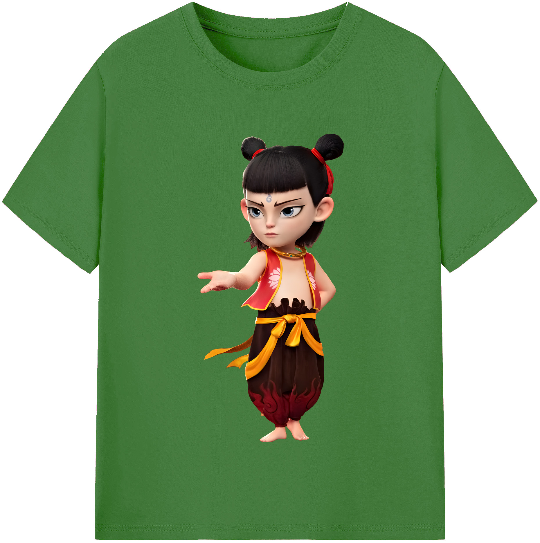 （画像用） Ne Zha 2 ナタ 魔童の大暴れ レディースカジュアルプリントTシャツ（綿100％）